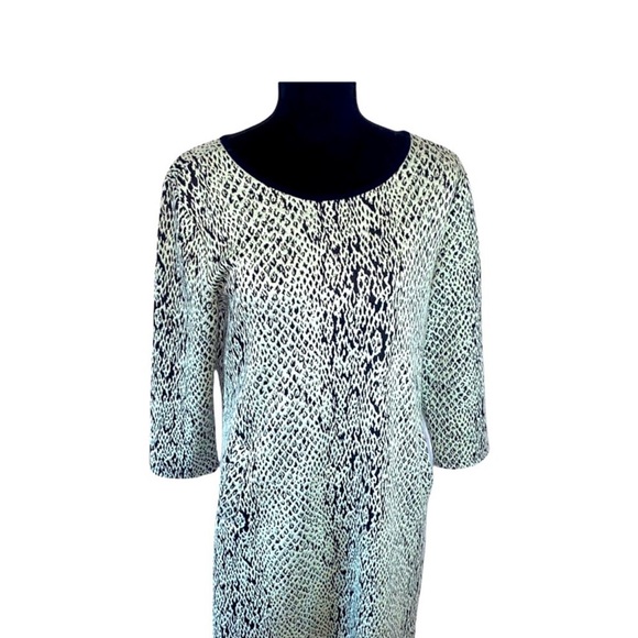 Snake Print Dress with 3/4 Sleeves - Picture 1 of 9